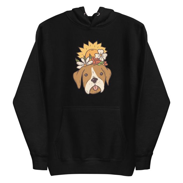 unisex-premium-pullover-hoodie-black-front-6a1651278185f.jpg Floral Dog Hoodie