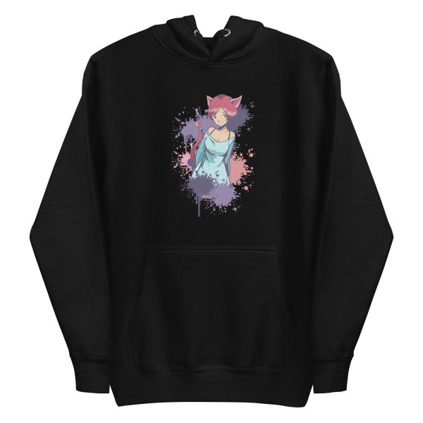 unisex-premium-pullover-hoodie-black-front-6a16d9863ce7d.jpg Neko Girl Colourful Hoodie