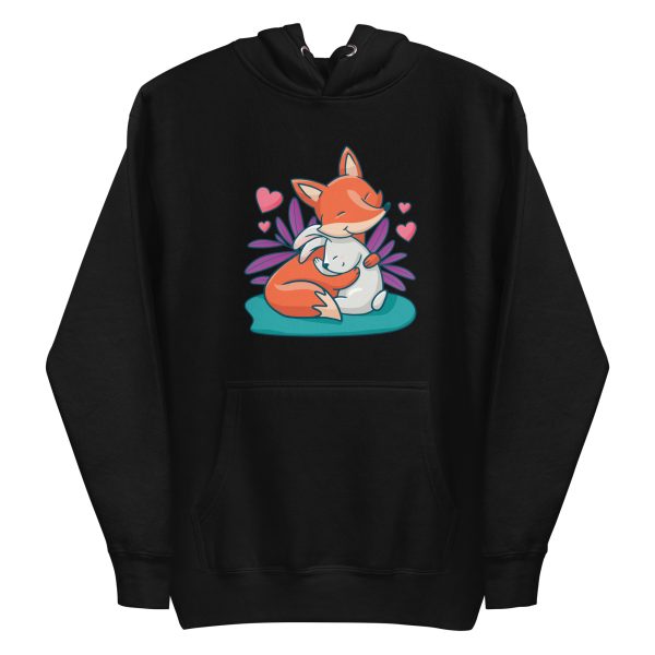 unisex-premium-pullover-hoodie-black-front-6a181bbc39a53.jpg Fox and Bunny Hug Hoodie