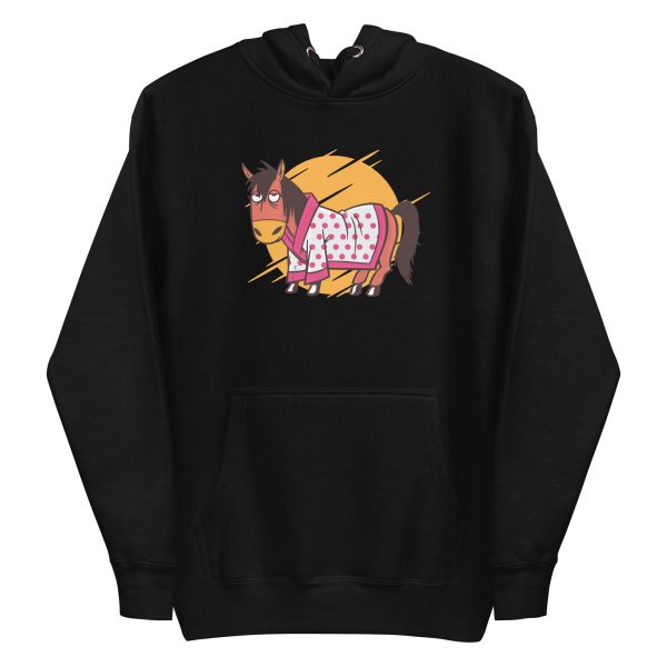 unisex-premium-pullover-hoodie-black-front-6a182c149f06c.jpg Bathrobe Horse Hoodie