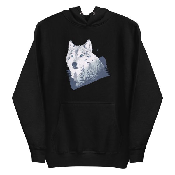 unisex-premium-pullover-hoodie-black-front-6a19903bb934e.jpg Wolf Forest Hoodie