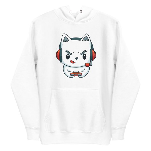 unisex-premium-pullover-hoodie-white-front-6a16d67a93bf2.jpg Gamer Cat Hoodie