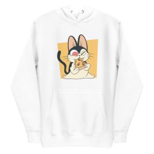 unisex-premium-pullover-hoodie-white-front-6a16e76fbcd41.jpg Cat Pizza Hoodie
