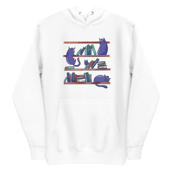 unisex-premium-pullover-hoodie-white-front-6a16eae26dbc7.jpg Library Cats Hoodie
