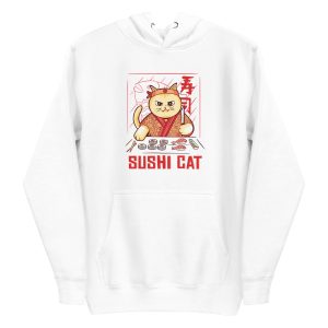 unisex-premium-pullover-hoodie-white-front-6a16eb9a59b65.jpg Sushi Cat Hoodie