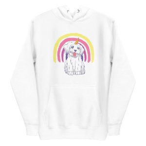unisex-premium-pullover-hoodie-white-front-6a17dd77660b3.jpg Rainbow Unicorn Dog Hoodie