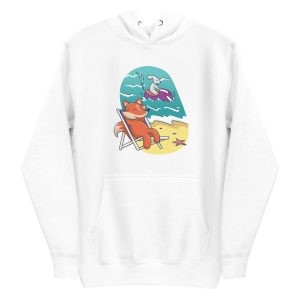 Fox and Rabbit Beach Friends Hoodie