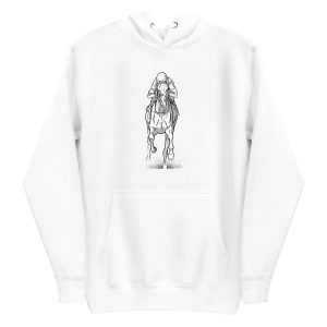 unisex-premium-pullover-hoodie-white-front-6a184655cabac.jpg Hand Drawn Horse Racing Hoodie