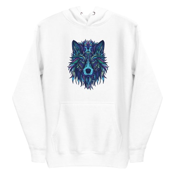 unisex-premium-pullover-hoodie-white-front-6a198f99bf0cd.jpg Wolf Illustration Hoodie