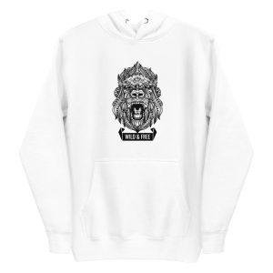 unisex-premium-pullover-hoodie-white-front-6a1ad88fcdc25.jpg Gorilla Illustration Hoodie