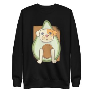 unisex-premium-sweatshirt-black-front-6a1582b0e1f95.jpg Avocado Dog Sweatshirt