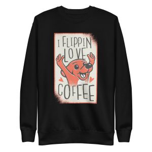 unisex-premium-sweatshirt-black-front-6a15835816512.jpg Coffee Dog Sweatshirt