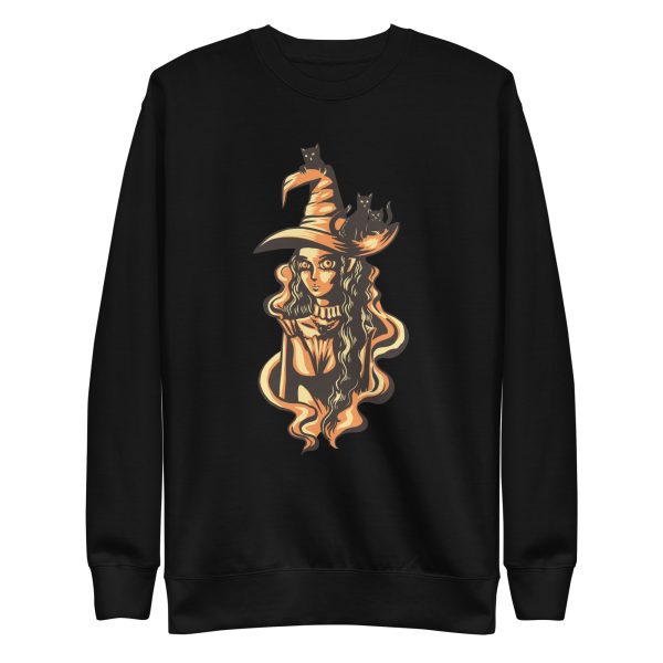 unisex-premium-sweatshirt-black-front-6a16dcb95f171.jpg Witch and Cats Sweatshirt
