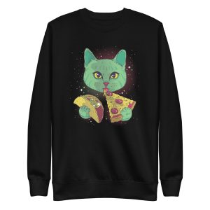 unisex-premium-sweatshirt-black-front-6a16e723b6cb0.jpg Cosmic Cat Sweatshirt