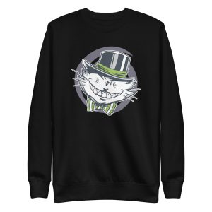 unisex-premium-sweatshirt-black-front-6a16f5d6b4ee3.jpg Crazy Creepy Cat Sweatshirt