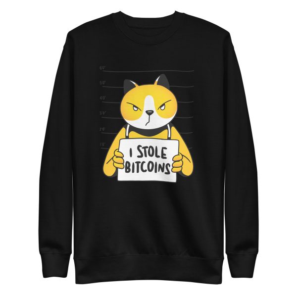 unisex-premium-sweatshirt-black-front-6a170ad71c20e.jpg Cat Bitcoin Thief Sweatshirt