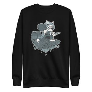 unisex-premium-sweatshirt-black-front-6a179c947c4ff.jpg Thief Cat Sweatshirt