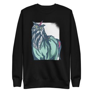 unisex-premium-sweatshirt-black-front-6a17ae74134b3.jpg Owl Unicorn Sweatshirt