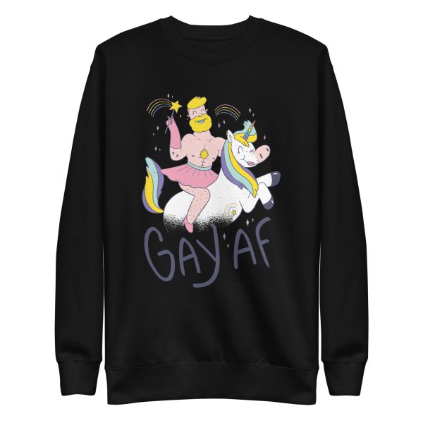 unisex-premium-sweatshirt-black-front-6a17b3918f1f0.jpg Gay AF Sweatshirt