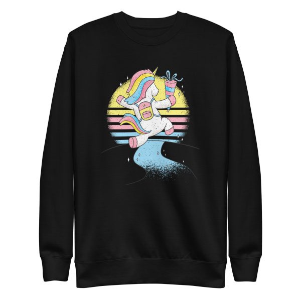 unisex-premium-sweatshirt-black-front-6a17da5b8cea4.jpg Happy Unicorn Sweatshirt