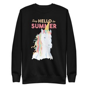 unisex-premium-sweatshirt-black-front-6a17fb7a7293e.jpg Summer Unicorn Sweatshirt