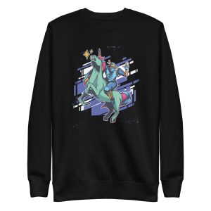 unisex-premium-sweatshirt-black-front-6a17fc359bd3b.jpg Ninja and Unicorn Sweatshirt
