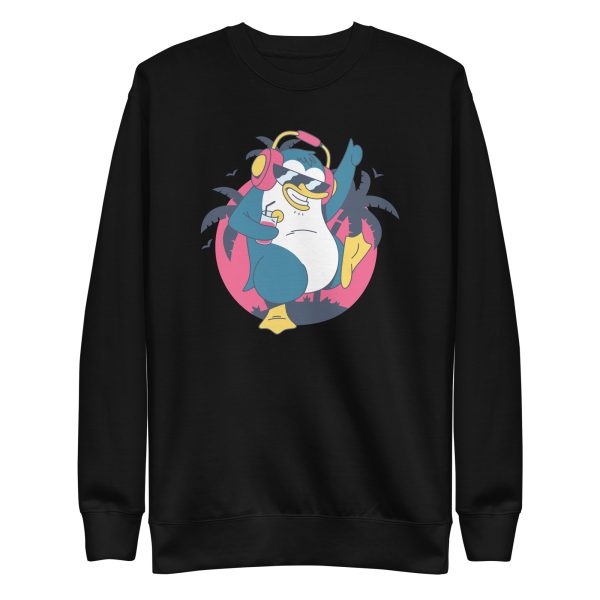 unisex-premium-sweatshirt-black-front-6a1823a8ee4ec.jpg Dancing Tropical Penguin Sweatshirt
