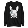 unisex-premium-sweatshirt-black-front-6a1836760564b.jpg White Rabbit Illustration Sweatshirt