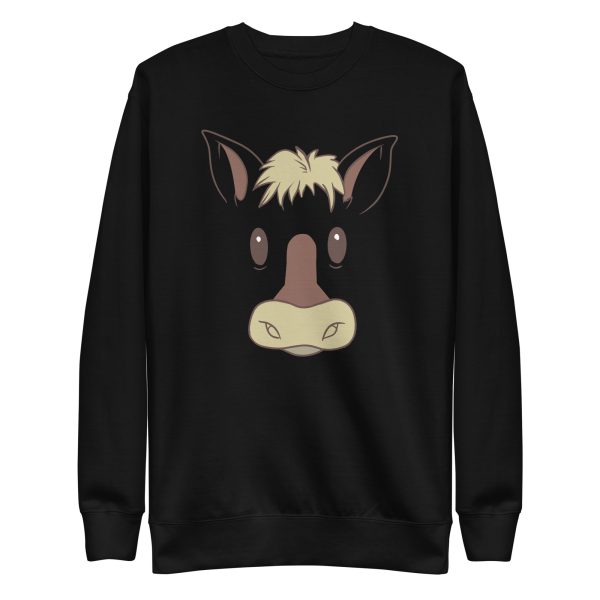 unisex-premium-sweatshirt-black-front-6a1844b8a30fb.jpg Horse Face Sweatshirt