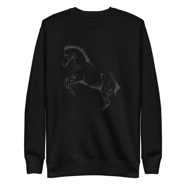 unisex-premium-sweatshirt-black-front-6a18461650b73.jpg Horse Particles Dots Sweatshirt