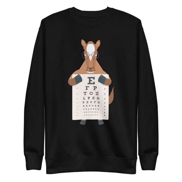 unisex-premium-sweatshirt-black-front-6a18475781bd0.jpg Horse Eye Chart Sweatshirt