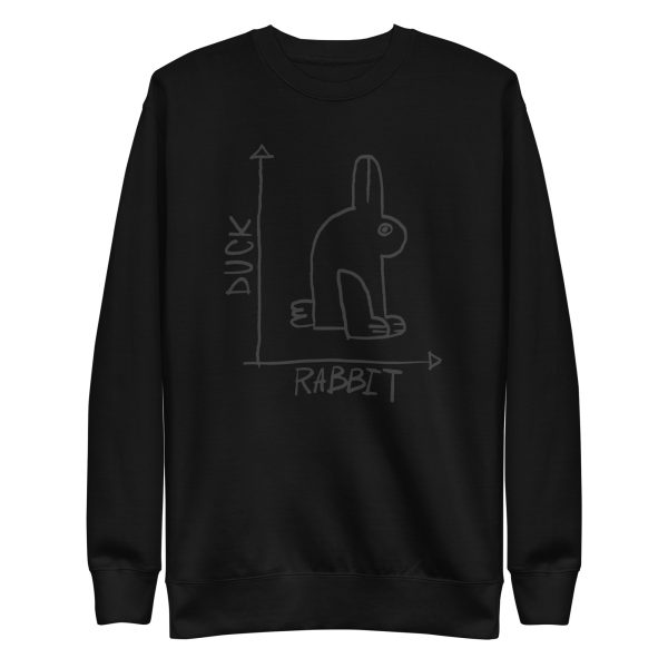 unisex-premium-sweatshirt-black-front-6a184ca385dda.jpg Rabbit Duck Graphic Sweatshirt