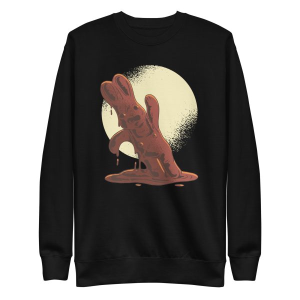 unisex-premium-sweatshirt-black-front-6a18ec814bc6a.jpg Chocolate Easter Bunny Sweatshirt