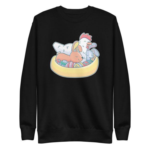 unisex-premium-sweatshirt-black-front-6a18ed2a16d81.jpg Easter Animals Sweatshirt