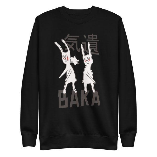 unisex-premium-sweatshirt-black-front-6a18f8e5d9ec0.jpg Baka Rabbit Sweatshirt
