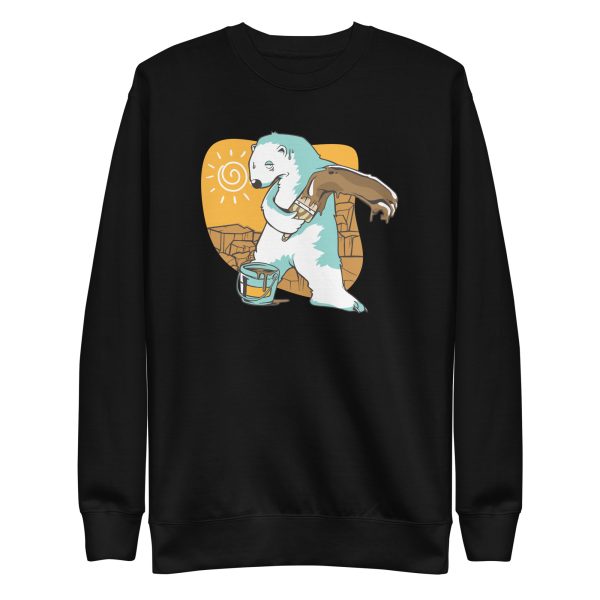 unisex-premium-sweatshirt-black-front-6a1958fcd0a11.jpg Polar Bear Paint Sweatshirt