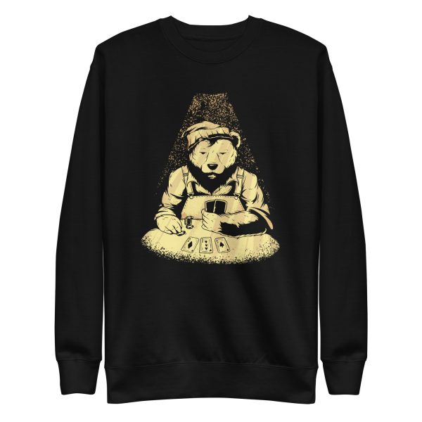 unisex-premium-sweatshirt-black-front-6a1959a22974a.jpg Poker Bear Sweatshirt