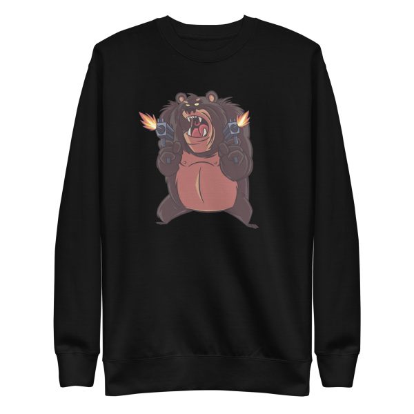 unisex-premium-sweatshirt-black-front-6a196d5d8a89c.jpg Angry Bear Shooting Sweatshirt