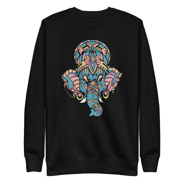 unisex-premium-sweatshirt-black-front-6a19840320ea0.jpg Colorful Ganesha Sweatshirt