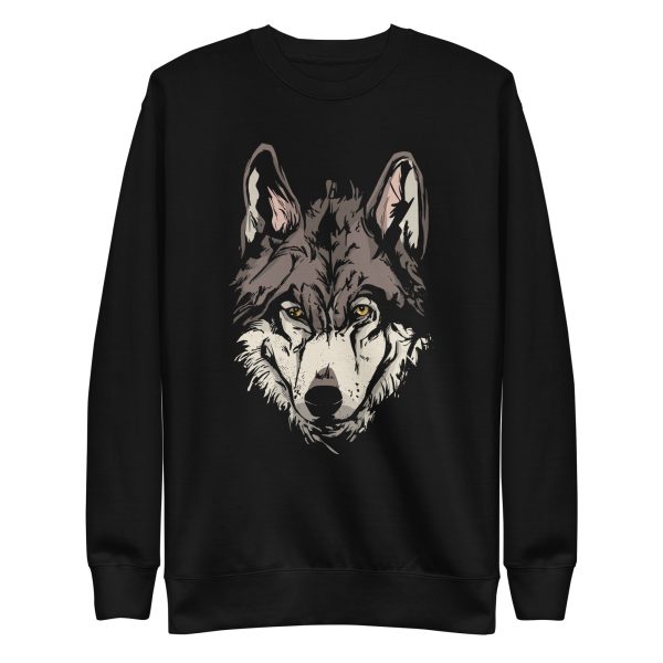 unisex-premium-sweatshirt-black-front-6a19860bd0b68.jpg Wolf Face Sweatshirt