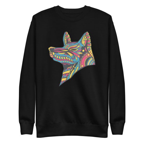 unisex-premium-sweatshirt-black-front-6a19870987b00.jpg Wolf Colorful Sweatshirt