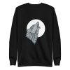 unisex-premium-sweatshirt-black-front-6a1987530b6f0.jpg Wolf Howling Sweatshirt