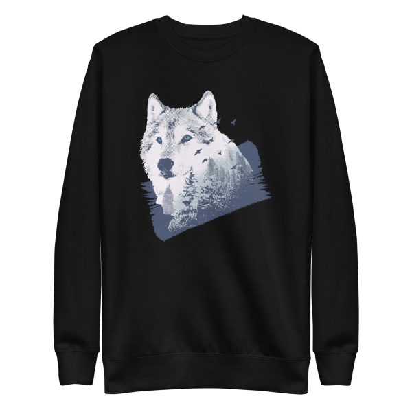 unisex-premium-sweatshirt-black-front-6a1990472269a.jpg Wolf Forest Sweatshirt