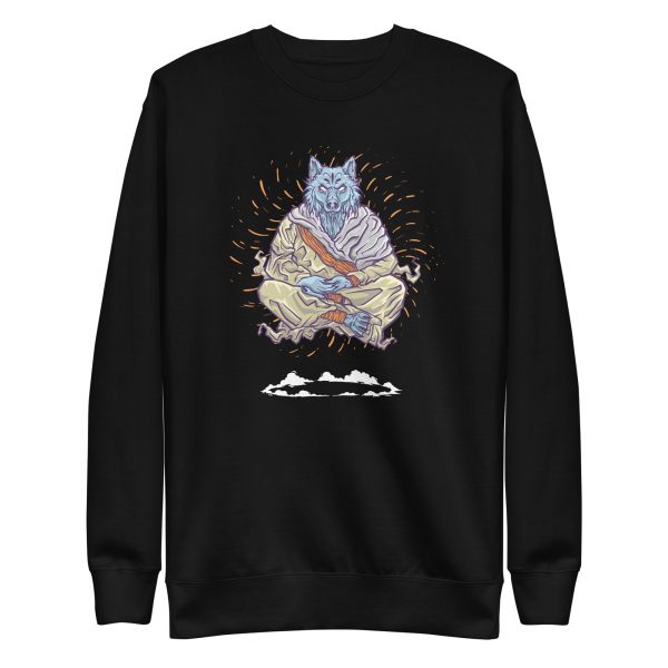 unisex-premium-sweatshirt-black-front-6a1a9c2e45811.jpg Monk Wolf Sweatshirt