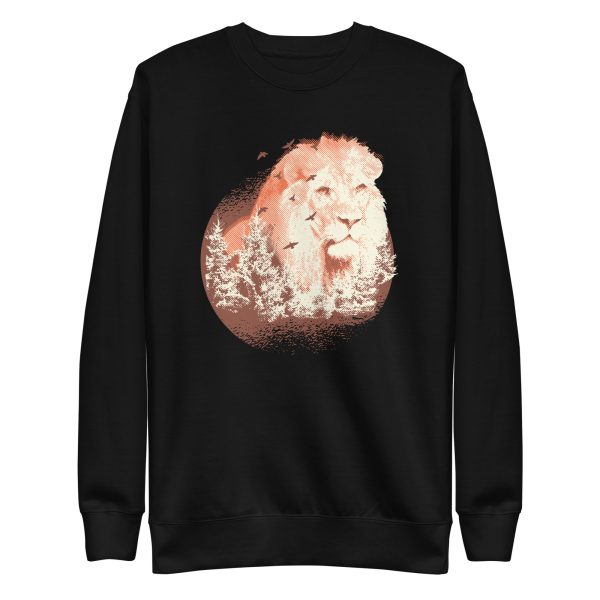 unisex-premium-sweatshirt-black-front-6a1b010762861.jpg Lion Forest Sweatshirt