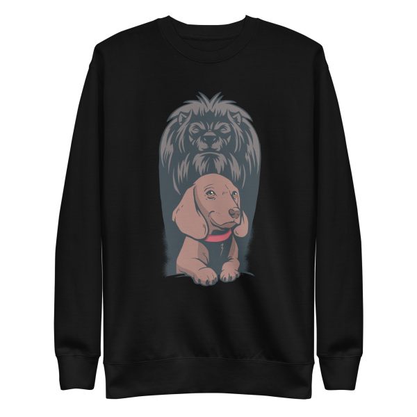 unisex-premium-sweatshirt-black-front-6a1bb8f2cf03b.jpg Dog Lion Shadow Sweatshirt