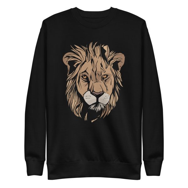 unisex-premium-sweatshirt-black-front-6a1bbb239ed60.jpg Lion Head Grunge Sweatshirt