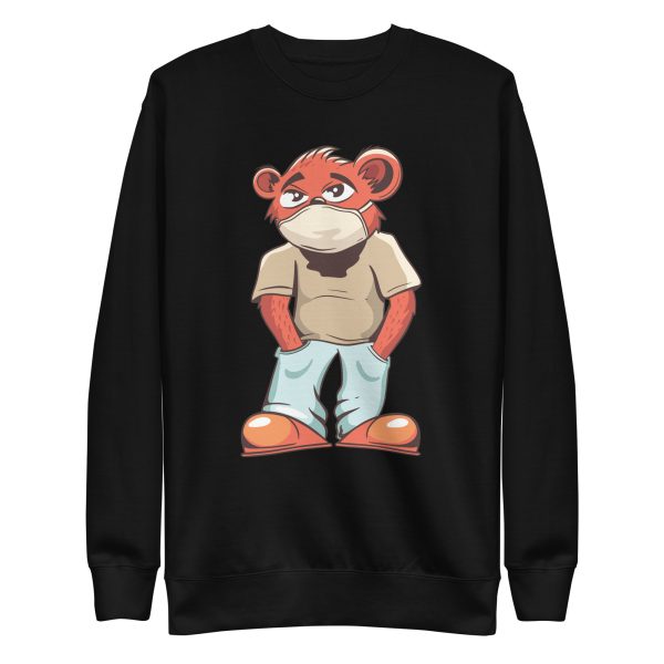 unisex-premium-sweatshirt-black-front-6a1bc7b91e7a9.jpg Bear Face Mask Sweatshirt