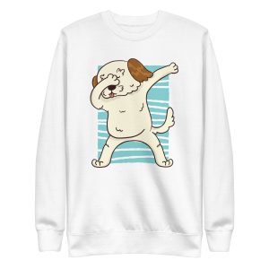 unisex-premium-sweatshirt-white-front-6a15960417410.jpg Dabbing Morkie Dog Sweatshirt