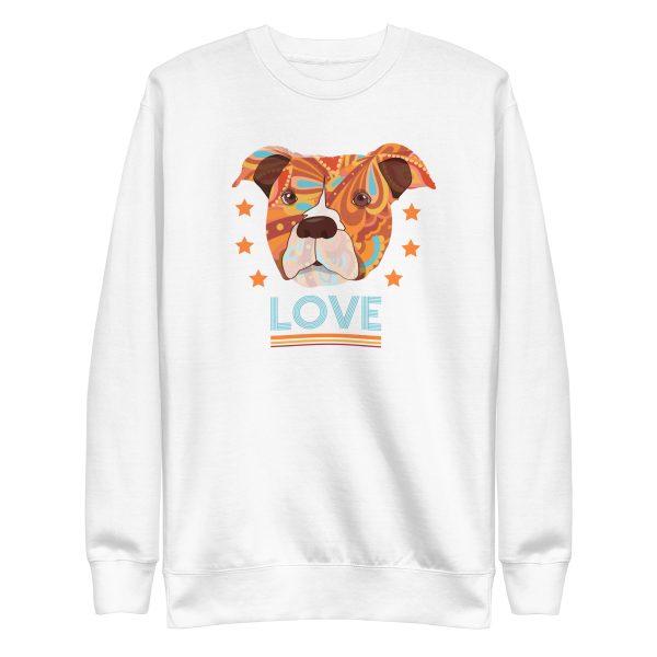 unisex-premium-sweatshirt-white-front-6a15af2ecd981.jpg Pitbull Terrier Head Love Sweatshirt